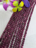 Natural Ruby 4mm Faceted Box Beads - Natural Gemstone Beads- 15 inch length