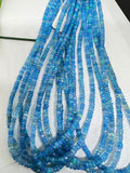 Ethiopian Opal Blue 4MM coating faceted Roundel Beads, 16 Inch Strand, Ethiopian opal Roundel, Dyed Ethiopian Opal, Heat treated