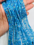 Ethiopian Opal Blue 4MM coating faceted Roundel Beads, 16 Inch Strand, Ethiopian opal Roundel, Dyed Ethiopian Opal, Heat treated