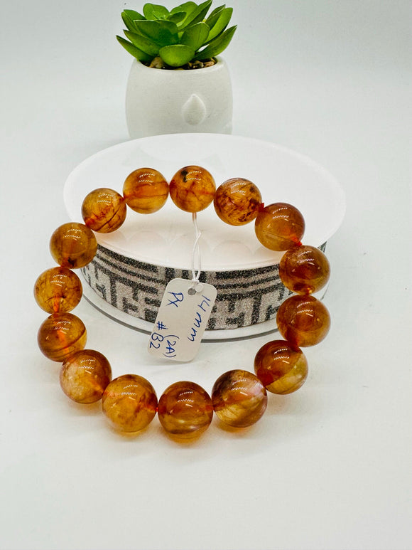 Andesine Bracelet  Code# B2 - Size 14 mm - AA Quality length 7.5 Inch Origin Tibet - Natural Andesine Round Bracelet