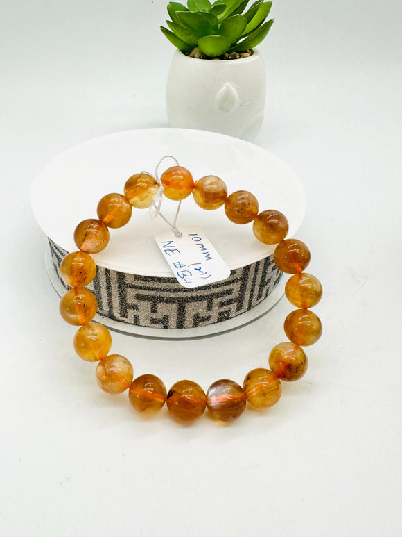 Andesine Bracelet  Code# B4 - Size 10 mm - AA Quality length 7.5 Inch Origin Tibet - Natural Andesine Round Bracelet