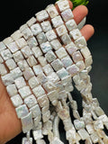 Pearl Square Beads 10- 11 mm Size AAA Quality - Natural Freshwater Pearl Beads - Length 40 cm