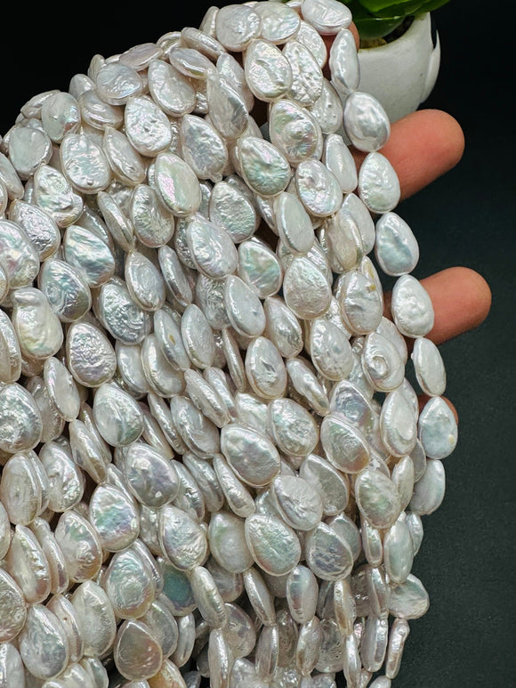 Pearl Tear Drop Beads 9x13 mm Size AAA Quality - Natural Freshwater Pearl Beads - Length 40 cm