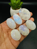 Moonstone Cabochon Code E1- E6 - AAA Quality - Blue Flash Natural Rainbow Moonstone Cabochon - Origin India
