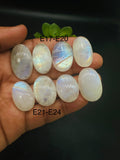 Moonstone Cabochon Code E17- E24 - AAA Quality - Blue Flash Natural Rainbow Moonstone Cabochon - Origin India