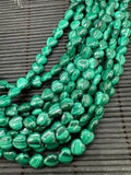 Malachite Heart Shape Beads • Size 8mm • Length 40 cm - AAA Quality • Natural Malachite Beads