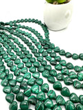 Malachite Heart Shape Beads • Size 10 mm • Length 40 cm - AAA Quality • Natural Malachite Beads