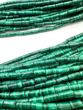 Malachite Tube Beads • 4x9 mm / 4x13 mm Size • Length 40 cm - AAA Quality • Natural Malachite Cylinder Beads- Malachite Barrel Beads