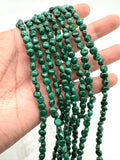 Malachite Coin Beads • 6 mm Size • Length 40 cm - AAA Quality • Natural Malachite Beads
