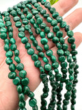 Malachite Coin Beads • 6 mm Size • Length  40 cm - AAA Quality • Natural Malachite Beads