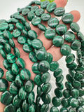 Malachite Coin Beads • 12 mm Size • Length  40 cm - AAA Quality • Natural Malachite Beads