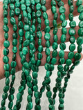 Malachite Oval Beads • 6x8 mm Size • Length  40 cm - AAA Quality • Natural Malachite Beads