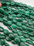 Malachite Oval Beads • 10X14 / 12X16 mm Size • Length  40 cm - AAA Quality • Natural Malachite Beads