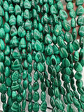 Malachite Tear Drop Beads • 8x12 mm Size • Length  40 cm - AAA Quality • Natural Malachite Pear Beads