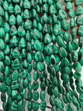 Malachite Tear Drop Beads • 8x12 mm Size • Length 40 cm - AAA Quality • Natural Malachite Pear Beads