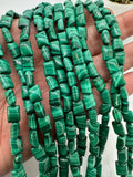 Malachite Rectangle Beads • 6x8 mm Size • Length  40 cm - AAA Quality • Natural Malachite Beads