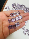 10MM Pink Amethyst Rectangle cut stone Pack of 2 Pc - Natural Amethyst loose Stones - Amethyst Faceted Square shape
