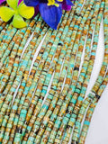 Turquoise Heishi 4MM  Beads ,Genuine Stone , Length in 16 Inch ,green Turquoise Heishi Beads, Quality AA