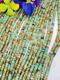 Turquoise Heishi 4MM Beads ,Genuine Stone , Length in 16 Inch ,green Turquoise Heishi Beads, Quality AA