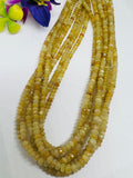 Yellow Sapphire 4MM Faceted Roundel, AAA Quality , 16 Inch Strand , Natural Yellow sapphire gemstone . precious stone beads