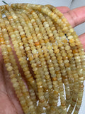 Yellow Sapphire 4MM Faceted Roundel, AAA Quality , 16 Inch Strand , Natural Yellow sapphire gemstone . precious stone beads