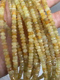 Yellow Sapphire 4MM Faceted Roundel, AAA Quality , 16 Inch Strand , Natural Yellow sapphire gemstone . precious stone beads