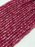 Ruby Faceted glass filled 3 MM, AAA Quality Beads , Length 16”, Glass filled Ruby.