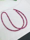 Pink Sapphire 4MM Faceted Roundel, AAA Quality, 16 Inch Strand , Natural Pink sapphire gemstone . precious stone beads