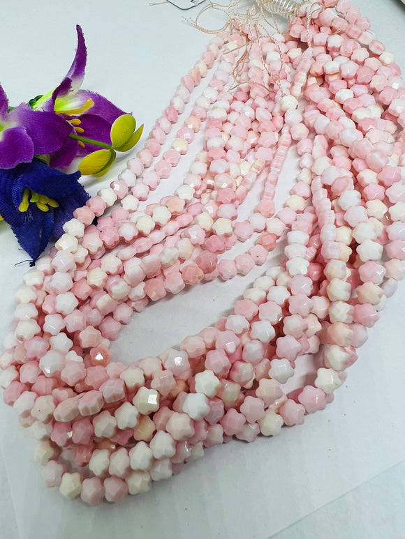 Queen Conch Shell faceted Flower Beads • 6mm Size • Length 40 cm • AAA Quality • Natural Pink Queen Conch Shell Beads