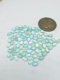 4x6MM Chalcedony Peru Oval Cabs, Pack of 10 Pcs.- Chalcedony Cabochons, gemstone cabs. Aqua Chalcedony.