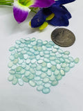 4x6MM Chalcedony Peru Oval Cabs, Pack of 10 Pcs.- Chalcedony Cabochons, gemstone cabs. Aqua Chalcedony.