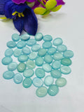 Chalcedony 8X10 MM Oval Cabs, Pack of 5 Pcs.- Chalcedony Cabochons, gemstone cabs. Aqua Chalcedony, heat treatment