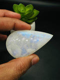 Moonstone Cabochon Code E35 TO E37 - AAA Quality - Blue Flash Natural Rainbow Moonstone Cabochon - Origin India