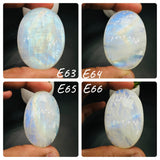 Moonstone Cabochon Code E63- E66  - AAA Quality - Blue Flash Natural Rainbow Moonstone Cabochon - Origin India