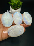 Moonstone Cabochon Code E63- E66 - AAA Quality - Blue Flash Natural Rainbow Moonstone Cabochon - Origin India