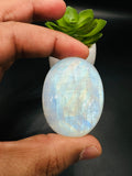 Moonstone Cabochon Code E63- E66  - AAA Quality - Blue Flash Natural Rainbow Moonstone Cabochon - Origin India