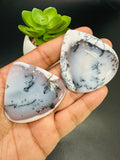 Dendritic Opal Cabochon • Code D17- D18  • AAA Quality • Natural Dendritic Opal Cabs • Dendritic Opal Pendant • Origin Turkey