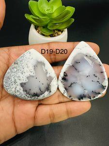 Dendritic Opal Cabochon • Code D19- D20 • AAA Quality • Natural Dendritic Opal Cabs • Dendritic Opal Pendant • Origin Turkey