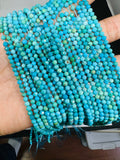 Turquoise 3X2MM Faceted Roundel shape, genuine Turquoise beads, Length 16" , Natural Turquoise