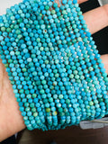 Turquoise 3X2MM Faceted Roundel shape, genuine Turquoise beads, Length 16" , Natural Turquoise