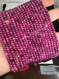 Natural Ruby 4X3mm Faceted Roundel Beads - Natural Gemstone Beads-  15 inch  length