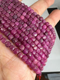 Natural Ruby 4mm Faceted Box Beads - Natural Gemstone Beads- 15 inch length