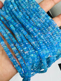 Ethiopian Opal Blue 4MM coating faceted Roundel Beads, 16 Inch Strand, Ethiopian opal Roundel, Dyed Ethiopian Opal, Heat treated