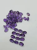 Amethyst 5X7MM Oval cut stone  Pack of 4 Pc - Natural Amethyst loose Stones - Amethyst Faceted Oval shape