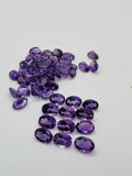 Amethyst 5X7MM Oval cut stone  Pack of 4 Pc - Natural Amethyst loose Stones - Amethyst Faceted Oval shape