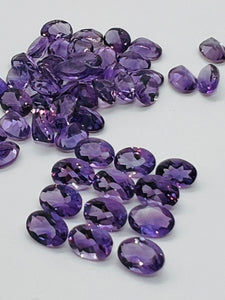 Amethyst 5X7MM Oval cut stone  Pack of 4 Pc - Natural Amethyst loose Stones - Amethyst Faceted Oval shape