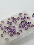 Pink Amethyst 3MM Round cut stone  Pack of 6 Pc - Natural Amethyst loose Stones - Amethyst Faceted round shape