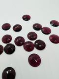 15MM Garnet  Rose Cut - Pack of 1 Pcs  Garnet Faceted Flat Polki -  AAA Quality- Best for Jewelry making- One Side Cutting and one side flat