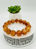 Andesine Bracelet  Code# B2 - Size 14 mm - AA Quality length 7.5 Inch Origin Tibet - Natural Andesine Round Bracelet