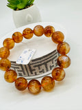 Andesine Bracelet  Code# B2 - Size 14 mm - AA Quality length 7.5 Inch Origin Tibet - Natural Andesine Round Bracelet